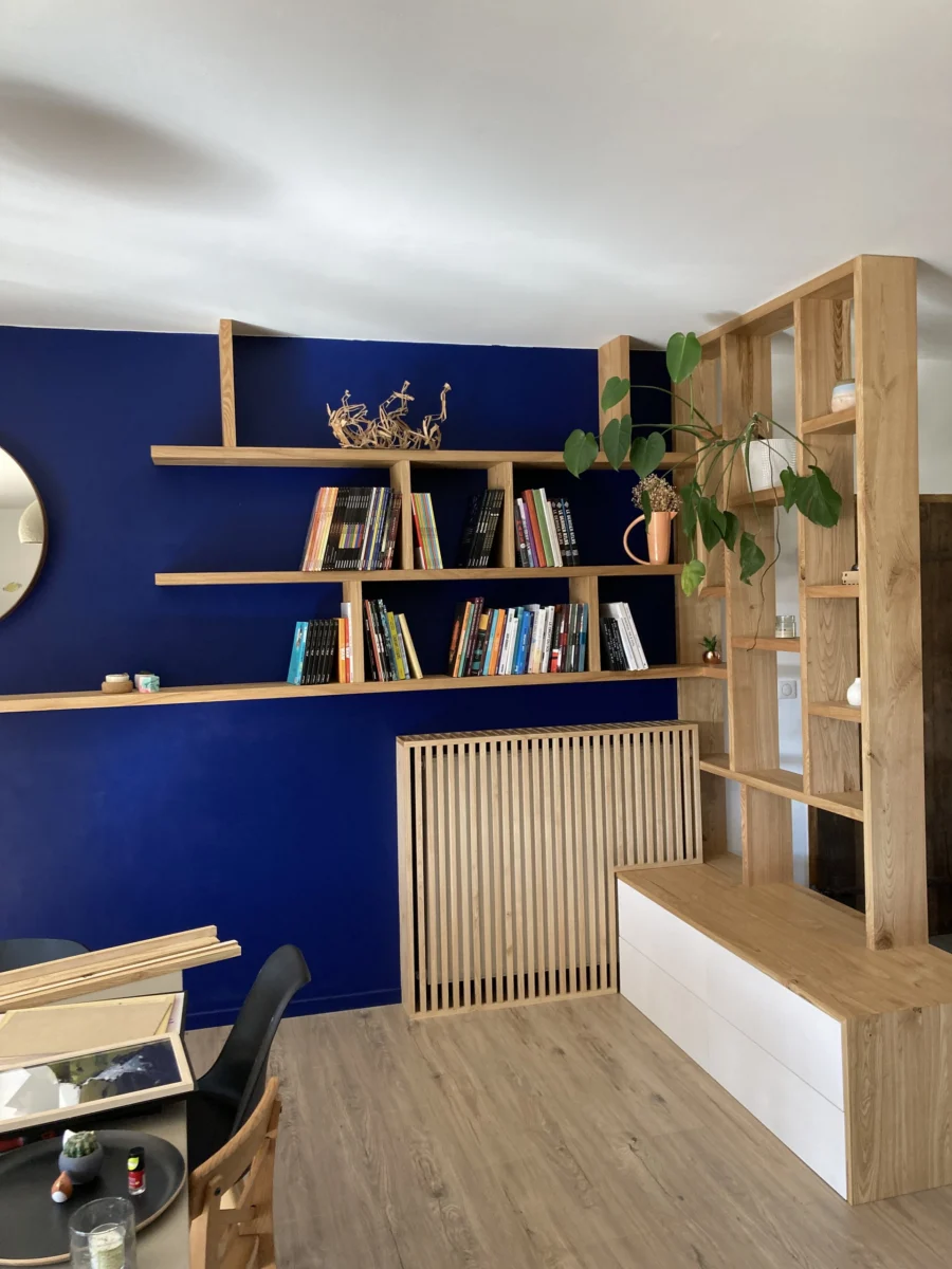 Bibliothèque et cache-radiateur
